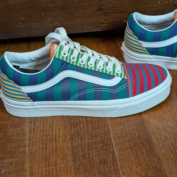 VANS Old Skool Multi-Colored Stripes Color Block Shoes NWOT Wm's 8.5 Men's 7 - Picture 2 of 9